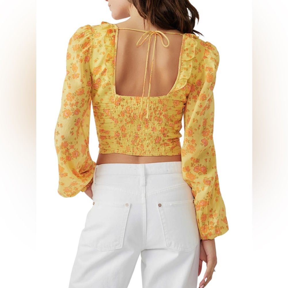 Free People Another Life Print Crop Top in Honey Combo. XL - Picture 2 of 7